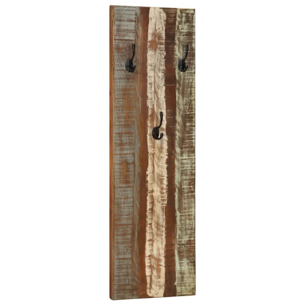 Zestaw garderoby ściennej, 2 sztuki, z litego drewna, 36 x 3 x 110 cm, z 3 haczykami na każdy panel, do korytarza, sypialni, łazienki, biura, zajmuje mało miejsca i jest ręcznie robiony