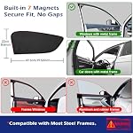 Car Window Shades, Magnetic Side Window Sun Glare Blocker with 7 Built-in N40 Magnets, 2 Pack UV Protection Driving Shade for Driver & Passenger Side, Heat Reduction, Easy Installation - Image 3