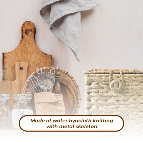 Decocoon Water Hyacinth Toilet Paper Holder, Wicker Tissue Box Cover, Tissue Cube Box, Rattan Tissue Holder For Farmhouse Bathroom Decor, Tissue Box For Boho Room Decor, Wicker Basket For House Decor #TOP3