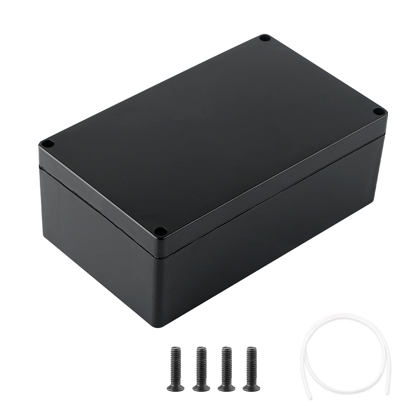 Black Plastic Power Supply Waterproof Box, Indoor And Outdoor Security Monitoring Electronic Connection Box, Switch Button Box, Wiring Distribution Box(200x120x75mm)