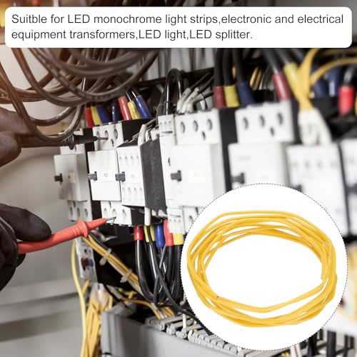 QUARKZMAN 10 Fuß Elektrischer Draht Isoliert Fester Kupferdraht 10 AWG Anschlusskabel THHN Draht Wohnbereich Industrie Erdung Elektrische Bewertung Für 600 Volt UL Gelistet Gelb