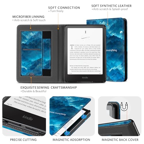 Image of CoBak Stand Case for 7 inch Kindle Paperwhite 12th Gen 2024 and Kindle Colorsoft with Hand Strap - Compatible with iPhone MagSafe, for Samsung /Belkin /Anker Wireless Charging Pads, Durable, Auto Sleep Wake