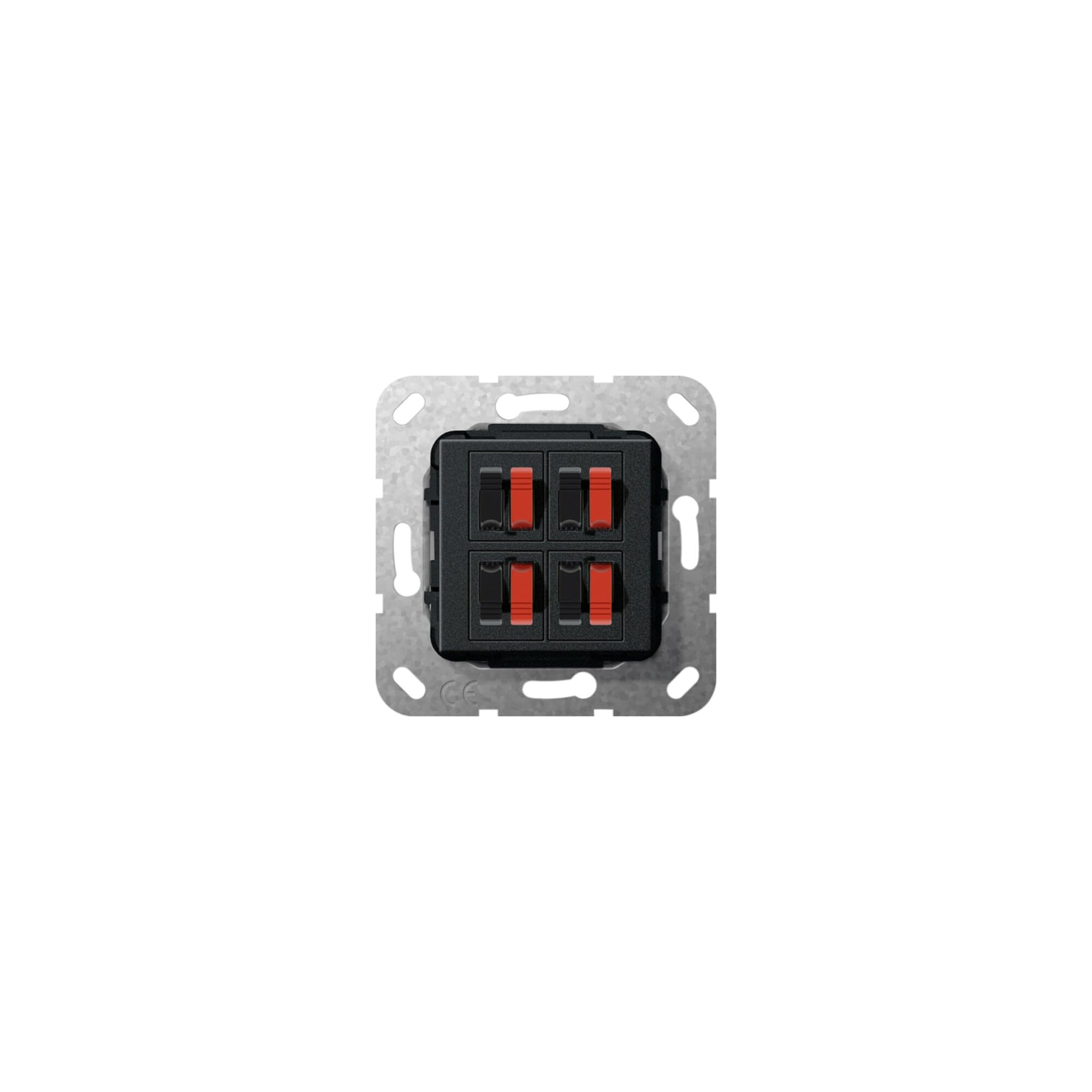 Prise haut-parleur double canal Gira 569410 noir mat pour home cinéma