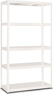 Storalex® Metal Office/Utility Room Shelving Unit - 1800mm High x 1000mm Wide x 400mm Deep - 5 Adjustable Levels - 130KG UDL - White