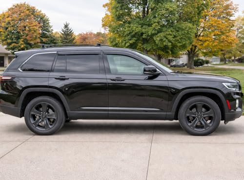 Image of 2022-2026 Tape-On Rain Guards for Jeep Grand Cherokee Side Window Visor Deflectors Laredo Altitude Limited Trailhawk Overland Summit Reserve Durable Tinted Shades 2023 2024 2025