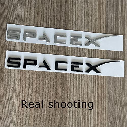 1Pack Spacex Letter Emblem Sticker Badge 3D Decals Compatible With Tesla Model 3 X Y S For Fender Side Rear Trunk Decorative Accessories (Chrome) #TOP3