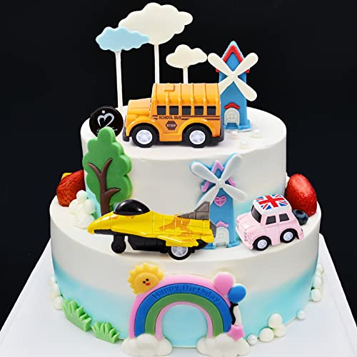 Fadorioe 18 Piece Die-Cast Pull Back Cars And Airplanes Toys Set,Mini Friction Powered Alloy Metal Vehicles And Aircraft Playset Party Favor For Toddler Boy Girl #TOP4