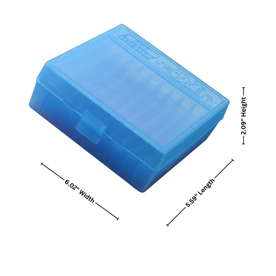 MTM 100 Round Flip-Top Ammo Box 41/44 Cal (Clear Blue), Ansicht 2