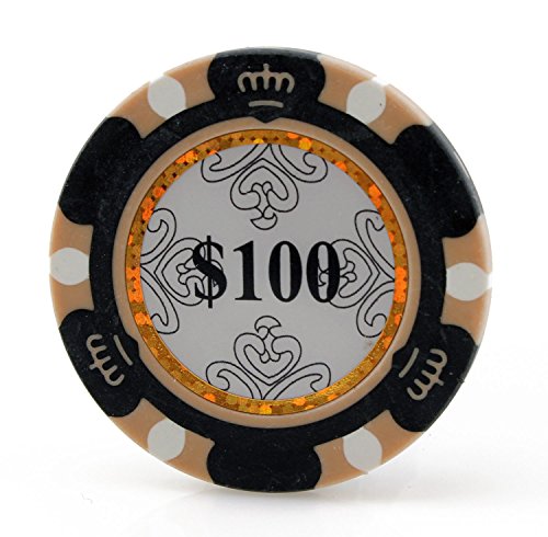Versa Games Monte Carlo Clay Poker Chips in 13.5 Gram Weight - Pack of 50 (Choose Colors) (Black)