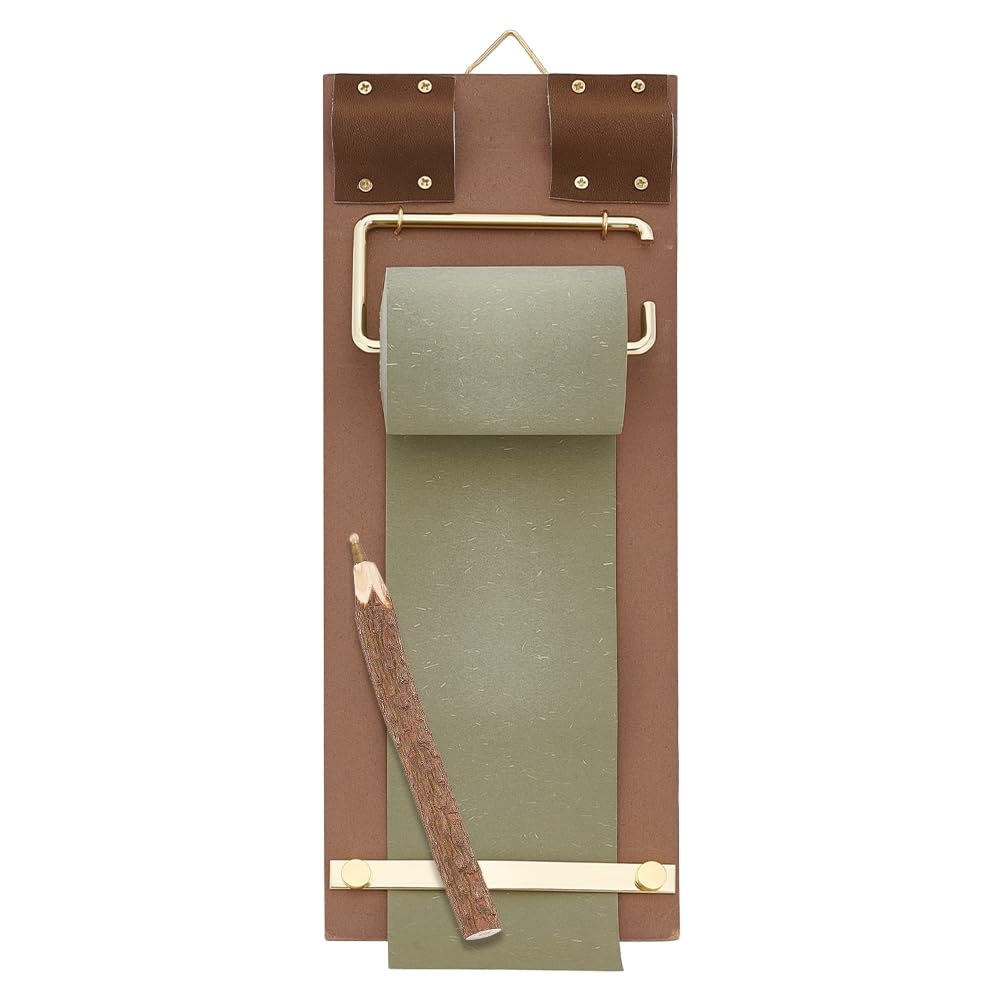 NBEADS Note Paper Roll Holder Wall Mounted, Refillable Hanging Notepad with Cutter Kraft Paper Roll Holder Dispenser for to Do Lists, DIY Drawing, Taking Note, Artwork, Creative