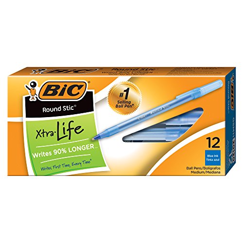 BIC® Round Stic® Xtra Life Ball Point Pen; Blue; 12 Pack image 5