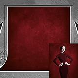 Allenjoy 8x8ft Deep Red Photo Backdrop Pure Color Portraits Photoshoot Old Master Style Background Seamless Headshots Photography Props Wedding Photocall