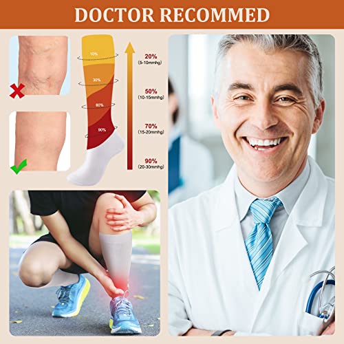 4 Pairs Cotton Compression Socks for Women Men 20-30mmhg Is Best Support Stocking for Running Hiking Cycling3