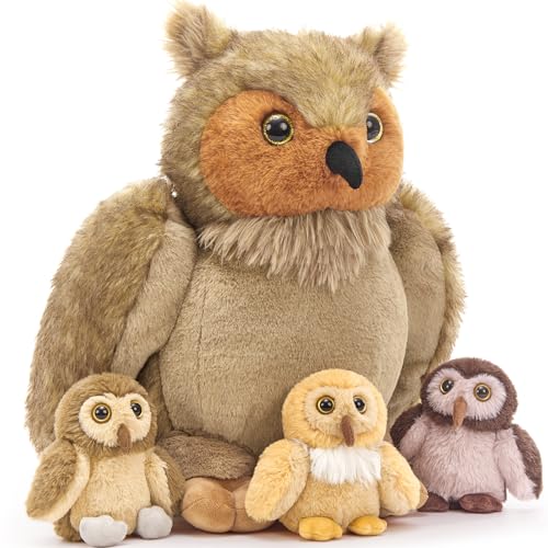Tezituor 4-in-1 Owl Stuffed Animals Set