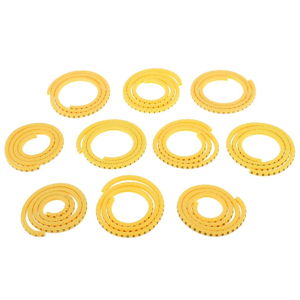 MYADDICTION 1000x Yellow Network Cable Markers Identification Labels Managment No 0-9-image-3