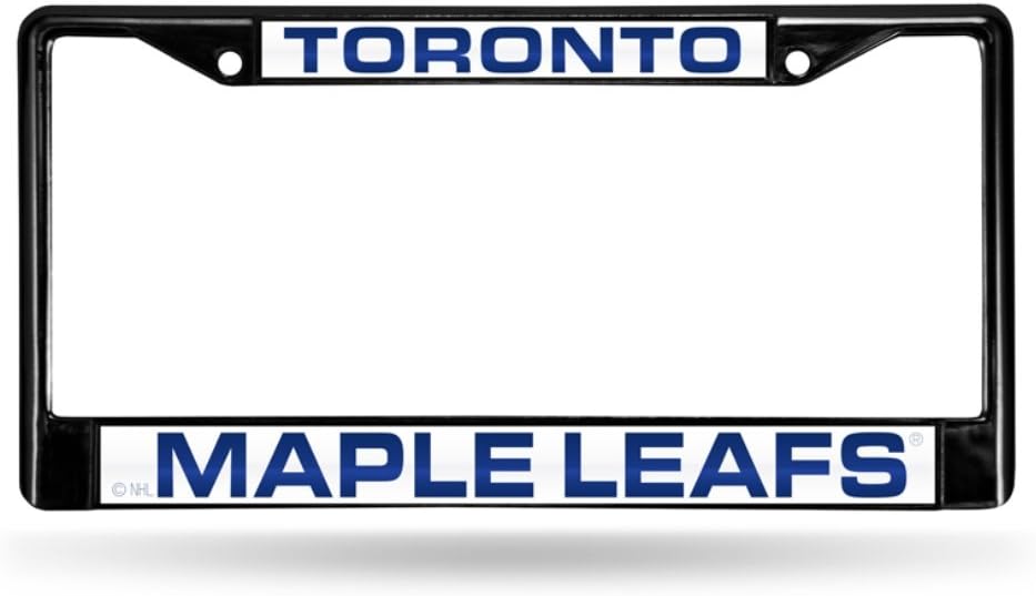 Toronto Maple Leafs Black Metal Laser License Plate Frame - Set of 2 Frames