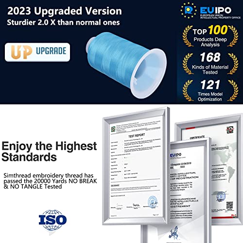 image for Simthread Embroidery Thread Turquoise S053 5500 Yards, 40wt 100% Polye