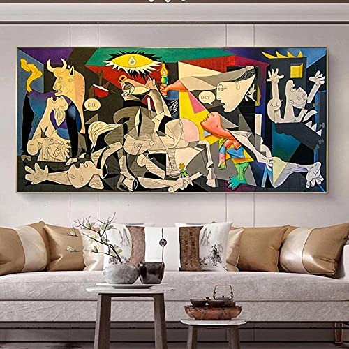 Picasso Guernica affiche art mural grand format toile decoration salon moderne 80x160cm