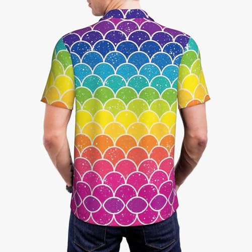 Polo de golf arc-en-ciel pour homme à manches courtes léger