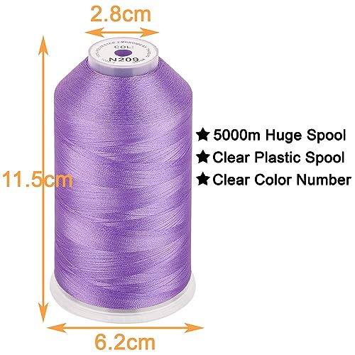 Image of New brothread - Single Huge Spool 5000M Each Polyester Embroidery Machine Thread 40WT for Commercial and Domestic Machines - Pale Violet(Janome Color)