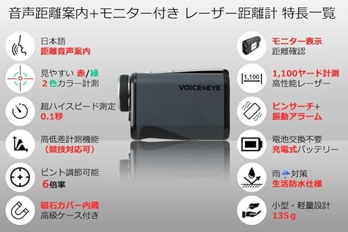 ノーブランド品 トゥルーロール ボイスアイ 音声距離案内 モニター付き レーザー距離計 の商品画像 6