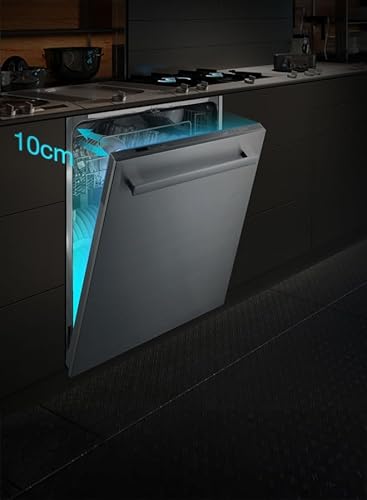 غسالة صحون 15 فرد بـ8 برامج غسيل مختلفة وشاشة LED، مستوى الضوضاء أثناء التشغيل 49 ديسيبل، بميزة فتح الباب تلقائيا وقفل للأطفال، جزء داخلي ستانلس ستيل من ارو، موديل: RO-15DWGS