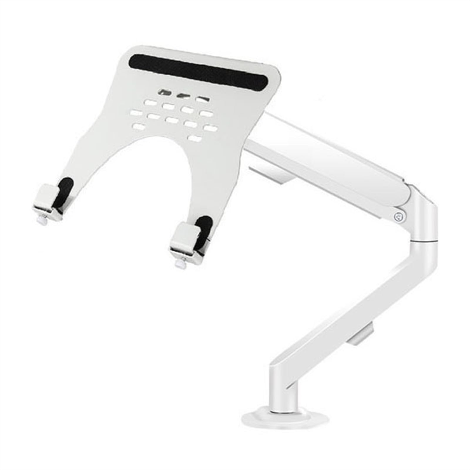 Aioneer Monitor Desk Mount Laptop Arm Mount For Desk Holds 4.4-19.8Lbs, 2 In 1 Adjustable Gas Spring Arm Single Monitor Desk Mount With Tray For 17"-30" Screens Or 10"-16" Laptop-White