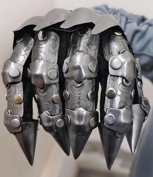 Medieval Knight Armor Gauntlet Gloves,Warrior Look/Vintage Replica For Cosplay/Halloween Costumes/LARP Costume Accessory, Functional Wearable,
