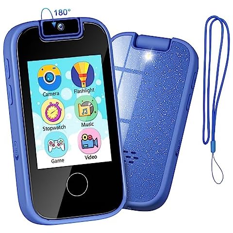 PTHTECHUS Kids Phone Toys for Girls Boys - Toddler Touchscreen MP3 Music Player with Dual Camera, Habit Tracker,Games, Alphabet, Educational Learning Toys Birthday Easter Present for 4-14 Cover