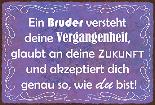 Schatzmix Blechschild Ein Bruder versteht… Metallschild Wanddeko 20x30cm Tin Sign Señal metálica, hojalata, Multicolor, 20 x 30 cm