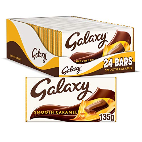 Galaxy Smooth Caramel Chocolate Bars Bulk Box, Chocolate Gift, Milk Chocolate, Bulk Chocolate, 24 x 135g