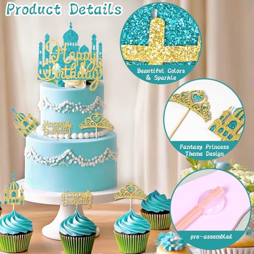 Adornos para tartas de castillo de princesa para decorar tartas fácilmente 3