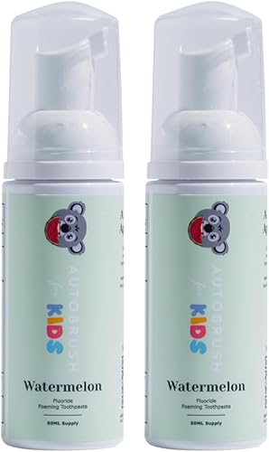Miniatura 12 de autobrush Pasta dental espumosa con flúor para niños, sabor a fresa, blanqueamiento y limpieza profunda, apta para viajes, anticavidad (paquete de 2)