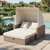 Merax Polyrattan Gartenmöbel Set für 2–4 Personen, Gartensofa...