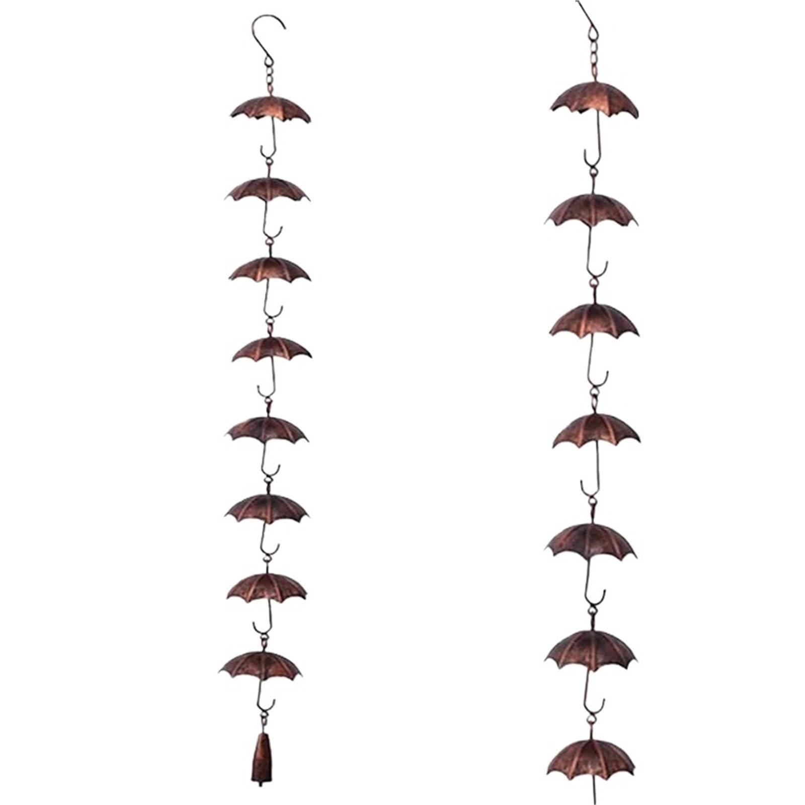 Cadena de lluvia para patio exterior y ganchos metálicos de drenaje decorativo