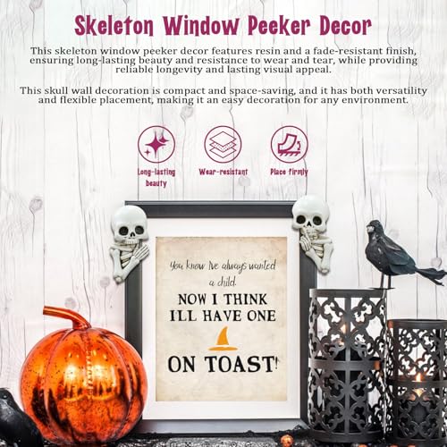 Set de 2 estatuas de esqueleto divertidas para Halloween miniatura 3