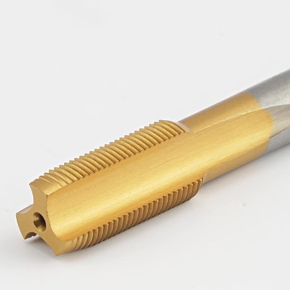 Metric M6 X 0.5 HSS Ti-Coated Straight Flute Thread Tap, M6 X 0.5mm Titanium Coated Thread Machine Tap Right Hand
