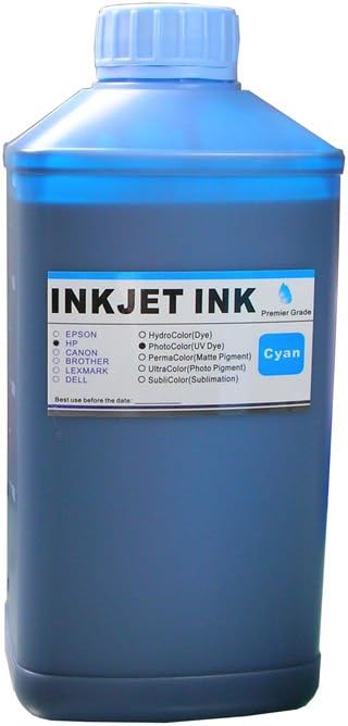 ND Brand 1 Liter Cyan Refill Ink for Printer Cartridges