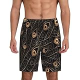 Cordon de serrage et poches : le short de pyjama doré en plumes de paon pour homme a un cordon de serrage élastique, qui peut ajuster l'étanchéité. Il y a des poches sur les deux côtés du short grand et grand pour homme, qui peuvent contenir de petits articles, vous apportant plus de commodité