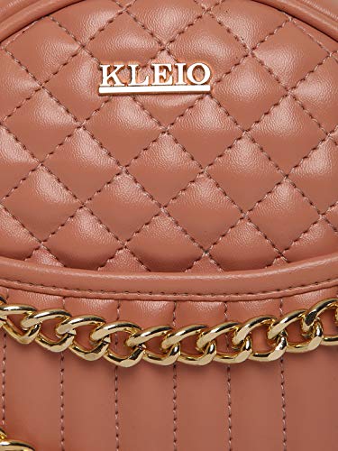 Image of KLEIO Quilted Leather Sling Bag for Girls with Polyester Lining | Spacious Crossbody Sling Bag for Women to Carry Essentials In Travel, Parties & College