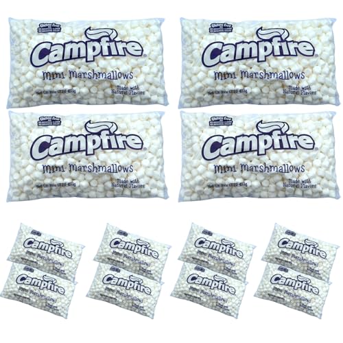 [Mini] Case Pack 12 Pounds Bulk Campfire Mini Marshmallows - (12) One Pound Bags of Mini Campfire Marshmallows - Made with Natural Vanilla