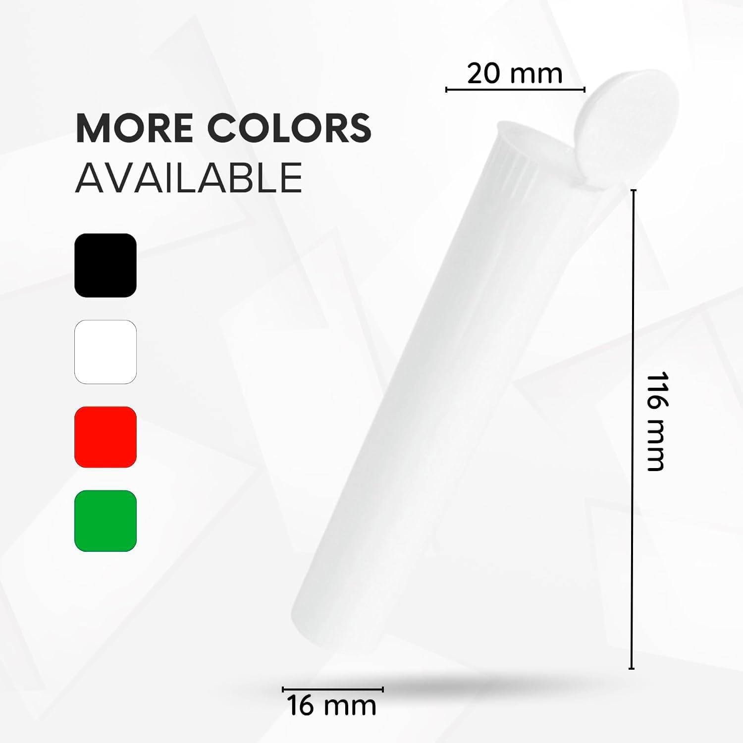98mm White Preroll Tubes Bulk 1000 Qty. (White)