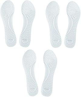 فوميز. 3 ازواج من نعل داخلي قصير من السيليكون، حشوات للكعب، نعل داخلي جل لحذاء كرة السلة، اداة العناية بالقدم، وسادة توسيد لحذاء تقويم العظام، لون ابيض