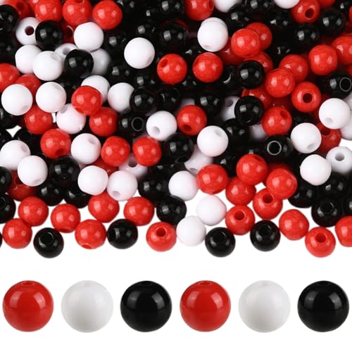 Materiale di alta qualità:le perle opache nere sono realizzate in acrilico, che è robusto, durevole, leggero, non facilmente danneggiato, colorato vivacemente, riutilizzabile, e adatto per l'uso quotidiano