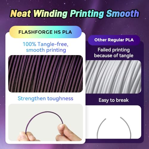 Image of FLASHFORGE Chameleon Rapid PLA Filament 1.75mm Abyssal Purple, PLA Color Shift High Speed 3D Printer Filament, Max 500mm /s Fast Printing, Display Shimmering Effects from Various Angles and Light