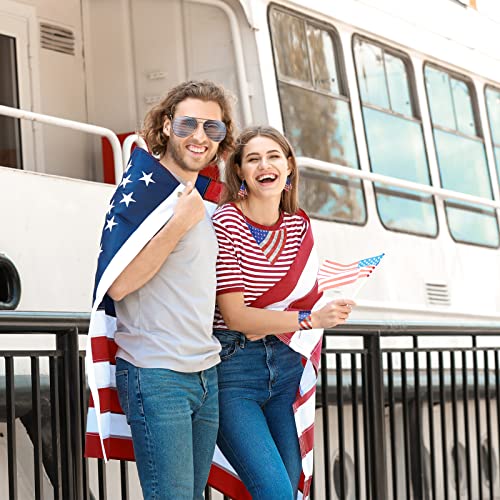 4 Pieces 4Th Of July Jewelry Set American Flag Dangle Earrings Independence Day Sunglasses Glasses Patriotic Stars Stripes Necklace Red White Blue Bracelet For Women Girls #TOP6
