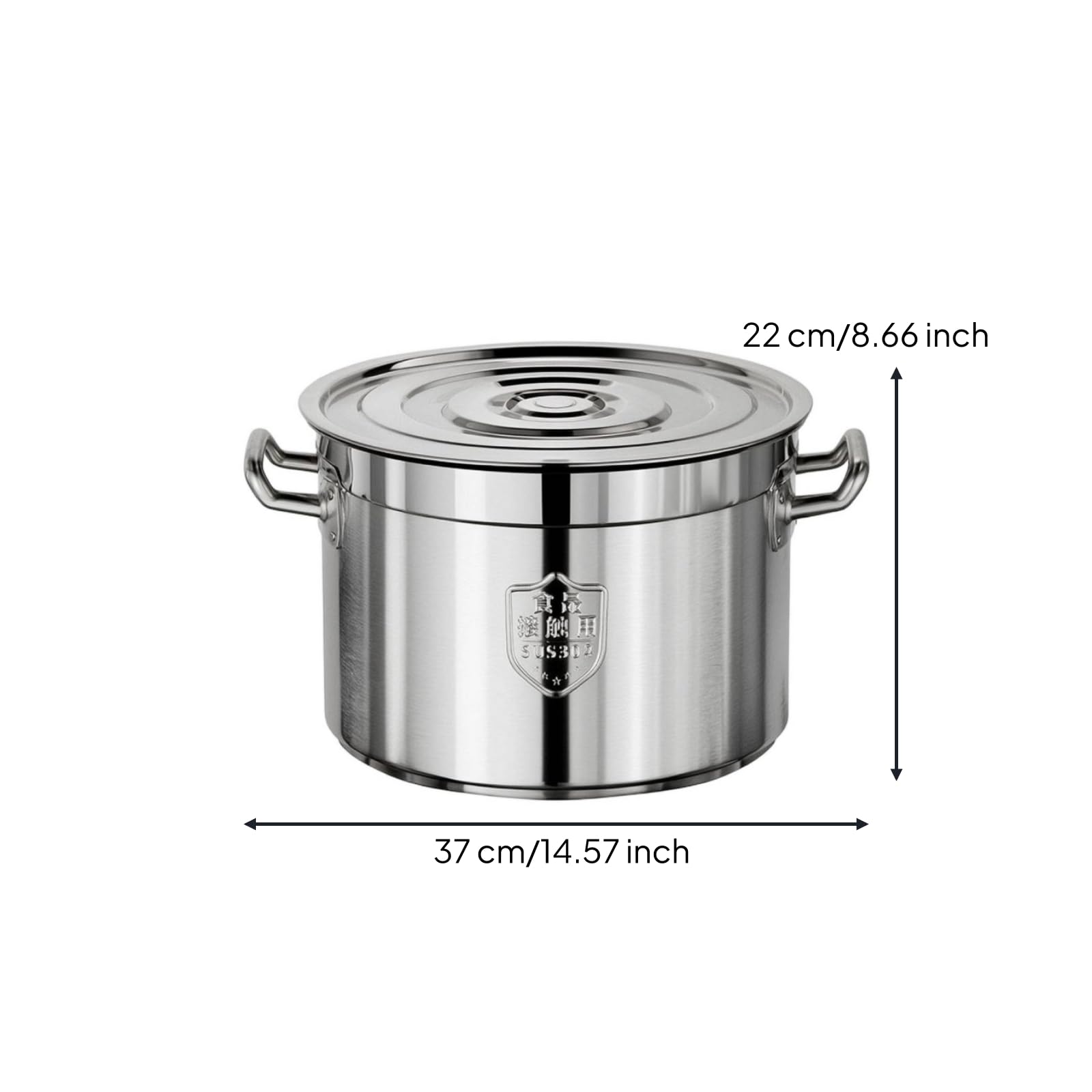 Pentola con Coperchio Capiente Pentolone Ergonomico Marmitta per Chef, Ristoratori, Ristorante, 35 22 Pentola
