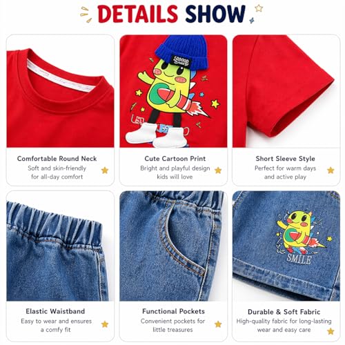 Image of Bold N Elegant Cotton Cute Cartoon Printed Half Sleeve T-Shirt And Shorts Clothing Set For Infant Toddler Baby Boy Girl