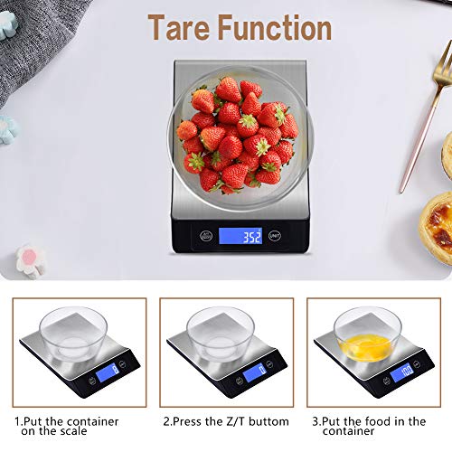 Yw Digital Kitchen Scales Weight Grams And Ounces – 11Lb Food Scale For Kitchen – 1G/0.1Oz Precise Graduation – Stainless Steel Design – Easy To Read Lcd Display, 2017, Silver #TOP4
