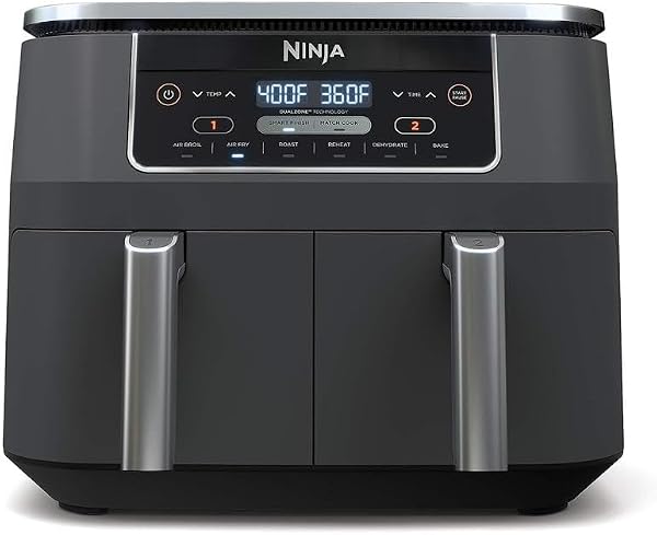 Ninja DZ201 Foodi 8 Quart 6-in-1 DualZone 2-Basket Air Fryer with 2…
